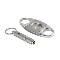 CIGARISM Stainless Steel Cigar Cutter Punch Set (Silver)