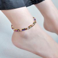NNDA CO Women Men Magnetic Anklet Hematite Stone Ankle Bracelet, Health Care Black Therapy Jewelry (06#)