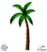 Palm Tree Tropical - 12" Vinyl Sticker Waterproof Decal