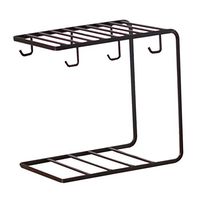 He Xiang Firm Cup Holders Cup Holder Wrought Iron Glass Holder Home Mug Hanging Cup Holder Multi-Function Storage Drain Rack (Color : Black)