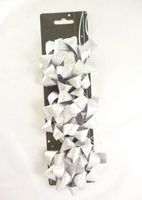 Christmas Shop Pack of 3-4" Holographic Foil Gift Bows- SILVER (PM163)