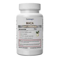 Superior Labs Organic Peruvian Maca 100% Pure NonGMO - Stress Relief and Anxiety Supplement - Zero Synthetic Additives, Stearates, Dioxides - 750mg, 120 Vegetable Capsules