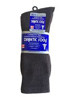 J&J 3, 6, or 12 Pairs Diabetic CREW circulatory Socks Health Men’s Cotton ALL SIZE (Brown 3Pack, 13-15)