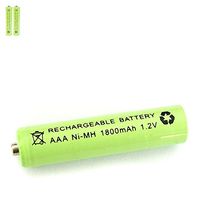 2 pcs AAA 3A 1800mAh 1.2V Ni-MH Rechargeable Battery Solar Light MP3 RC Green