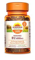 Sundown Sublingual Vitamin B-12 6000 mcg, 60 Tablets Cherry Flavor