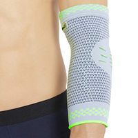 Neotech Care Elbow Support (1 Unit) with Silicon Gel Pad Insert - Lightweight, Elastic & Breathable Knitted Fabric Compression Sleeve - for Men, Women, Right or Left Arm - Grey Color (Small Size)