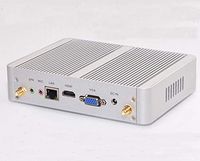 New Intel Haswell i3 4010Y Mini Box PC, Fanless PC, HTPC, Desktop PC 4G RAM 128G SSD with Rich IO: VGA HDMI LAN USB2.0 USB3.0 WiFi, 1080P Media Player, Sliver Aluminum Shell