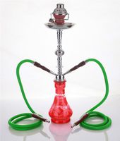 2 hose 23" Halab Red Hookah Shisha Nargila water glass vase pipes smoke sale