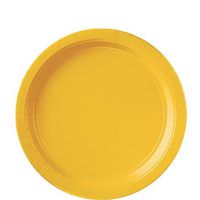 Round Paper Plates | 20ct (9 inch, Yellow Sunshine)