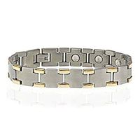 FlameReflection 12.5mm Titanium Magnetic Two-Tone Bracelet Men 8.5 Inches SPJ