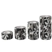 Andux Land Self-Adhesive Bandage 4 Rolls Cohesive Wrap Bandaging Tape ZZTXBD-04 (Black White Camouflage)