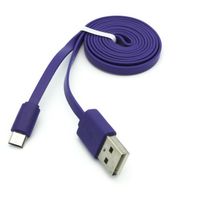 Premium Purple 3ft Flat USB Cable Charging Cord Data Sync Wire for Samsung Galaxy Tab PRO 10.1 SM-T520 - Samsung Galaxy Tab S 10.5 SM-T800 - Samsung Galaxy Tab S 8.4 SM-T700 - Samsung Galaxy TabPRO 12.2 - Samsung Galaxy TabPRO 8.4 - Google Nexus 10