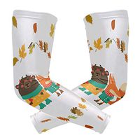 LEVEIS Fox Arm Sleeves UV Protection for Men Women Sunblock Protective Gloves Running Golf Cycling Driving Long Arm Cover 1 Pair