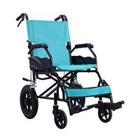 MEI Walker Self-Propelled Wheel Chair,Leather Arms Light Folding Backrest with Foot Rest (Color : A)