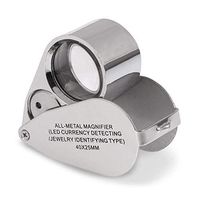 40x Magnifying Glass with 2 LED and UV Lamps for Coins Jewelry Appraisal Banknote Detector Mini Folding Metal Magnifier LIXFDJ Vision Assisted Magnification