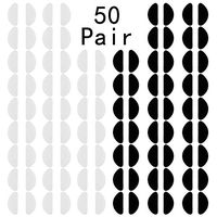 Goddess Aalto 50 Pairs Silicone Eyeglasses Nose Pads, D Shape Non Slip Adhesive Nose Cushions for Kids Adults Plastic Frames,Sunglasses,Reading Glasses(Transparent and Black, 1mm)