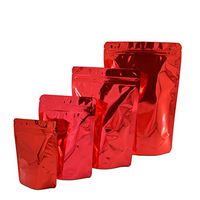 100 Pcs Colorful Stand Up Zip Lock Bags Pouch,Mylar Aluminum Foil Standing Zipper Plastic Pouches Bags Bottom Gusset Pouch Keep Aroma Zip Lock Bags (Red, 11x16x3 cm(4.33"x6.3"x1.18"))