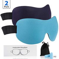 Fasoar Sleep Mask for Women Men, Upgraded 3D Contoured 100% Blackout Eye Mask for Sleeping with Adjustable Strap, Comfortable & Soft Night Blindfold 2 Pack (Dark Purple/Blue)