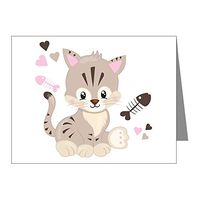 Note Cards (10 Pack) Kitty Kitten Cat Lover Hearts Fish
