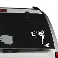 GottaLoveStickerz Mermaid Mom Baby Fish Removable Vinyl Decal Sticker for Laptop Tablet Helmet Windows Wall Decor Car Truck Motorcycle - Size (05 Inch / 13 cm Tall) - Color (Matte White)