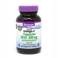 BlueBonnet Natural Omega-3 Vegetarian DHA Vegetarian Softgels, 200 mg, 30 Count