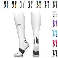 NEWZILL Compression Socks (20-30mmHg) for Men & Women (White, Large)