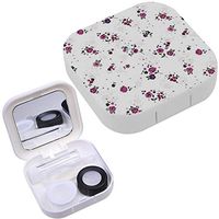 Portable Contact Lens Case Box Travel Kit Mirror + Bottle + Tweezers Container Holder [ Floral ]