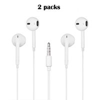 Earbuds with Microphone, Stereo Earphones Headphones with Mic and Remote Control for iPhone 6s 6 Plus 5s 5 4s 4 SE 5C iPad iPod Samsung Galaxy S8 S7 S6 S5 Note 1 2 3 (2 Packs)