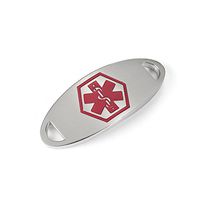 BAIYI Stainless Steel Red Caduceus Medical Alert ID Tag for Custom Bracelet Free Engraving