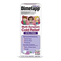 Dimetapp Children's Multi-Symptom Cold Dye-Free, Grape, 4 fl oz (Pack of 2)