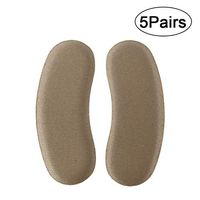 ROSENICE Heel Liners 5 Pairs Self Adhesive Soft Sponge Foot Protector Heel Grips(Coffee）