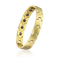 Men Women Titanium Steel Power Germanium Magnetic Therapy Bracelet for Arthritis Pain Relief Anti-Radiation Wristband(Imported,3000 Gauss Each Link)