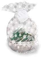 Pack of 12 Clear Large Snowflake Christmas Cellophane Gift Basket Bags 24"