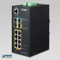 PLANET Industrial L2+ 8-Port 10/100/1000T 802.3at PoE + 2-Port 100/1000X SFP + 2-Port 10G SFP+ Managed Ethernet Switch (-40~75 degrees C) / IGS-5225-8P2S2X /