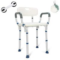 GreenChief Heavy Duty Shower Chair with Back Rest - Tool-Free Assembly - Bathtub Seat for Seniors, Elderly, Disabled & Handicap- Adjustable Medical Shower Stool Spa Seat for Bariatrics 300Lb