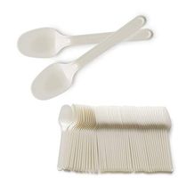 Mini Spoons for Desserts, 100-Count Biodegradable Disposable Tasting Spoons, Eco-Friendly CPLA Small Sample Spoons for Ice Cream, Gelato, and other Desserts, 4-Inch