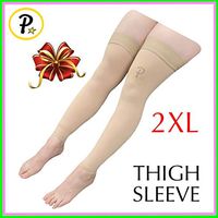 Presadee Thigh Length 20-30 mmHg Medical Compression Reduce Fatigue Swelling Wide Plus Leg Ankle Circulation Hosiery Sleeve (Nude, 2XL)