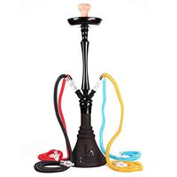 Kumiy 33.4" High 4 Hoses Arab Hookah, Shisha Narguile Set with Tobacco Bowl, Luxury Exquisite 4 Pipes Hookah, Shisha Smoking Party Set, 3 Color Optional (B)