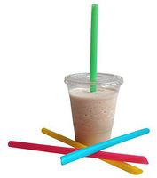 50 Count Plastic Clear Cups with Flat Lids and Straws! Summer Party Cups With 9” Jumbo Straws! Disposable Recyclable PET Plastic (16oz)