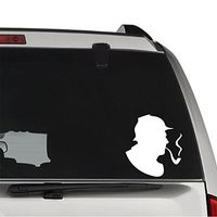 Sherlock Holmes Detective Smoking Pipe PERMANENT Vinyl Decal Sticker For Laptop Tablet Helmet Windows Wall Decor Car Truck Motorcycle - Size (05 Inch / 13 Cm Tall) - Color (Gloss White)