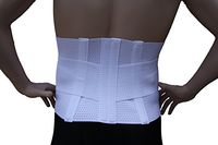 Alpha Medical Back Brace with Ventilated Elastic/Lumbosacral Support/Abdomen Support - Cool Elastic Material. L0625 (Medium White)