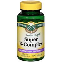 Spring Valley Super B-Complex, Metabolism Support, 100 Tablets