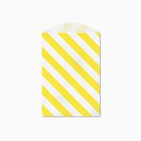 25 Yellow and White Diagonal Stripe Little Bitty Bags 2.75 X 4 Inches