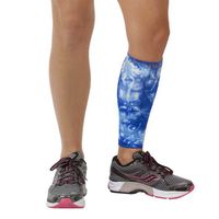 Zensah Calf/Shin Splint Compression Sleeve (singe sleeve), Tie Dye Electric Blue, Large/X-Large