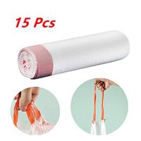 Garbage Bag,Tall Kitchen Drawstring Trash Bags Strong Trash Bag,Trash Can Liner Garbage Bags,Kitchen Bundle Garbage Bag,Hand-held Thicker Seal Tie Elastic Durable Garbage Bags (L: Pink rope)