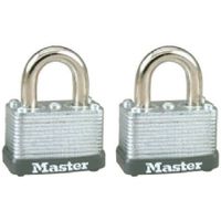 Master Lock 22T Keyed Alike Warded Padlock, 1-1/2 Inch, 2-Pack