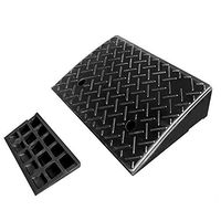 Quisilife Rubber Ramp Rubber Road Along The Slope Slope Pad Road Tooth Car Speed Bump with Anti-Slip Mat Slope Pad (Color : Black, Size : 48x32x11cm)