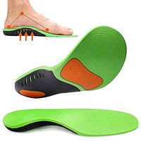 Bacophy High Arch Support Insoles Orthotic Shoe Inserts Gel Cushion for Men and Women, Deep Heel Cup Shock Absorption Sports Inner Soles for Flat Foot, Plantar Fasciitis, Heel Pain (Green, L)