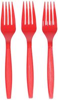 Apple Red Plastic Forks Big Party Pack, 100 Ct.