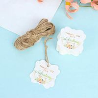 Panghuhu88 50pcs/Pack DIY Gift Paper Tags Thank You Label Wedding Party Paper Hang Tags